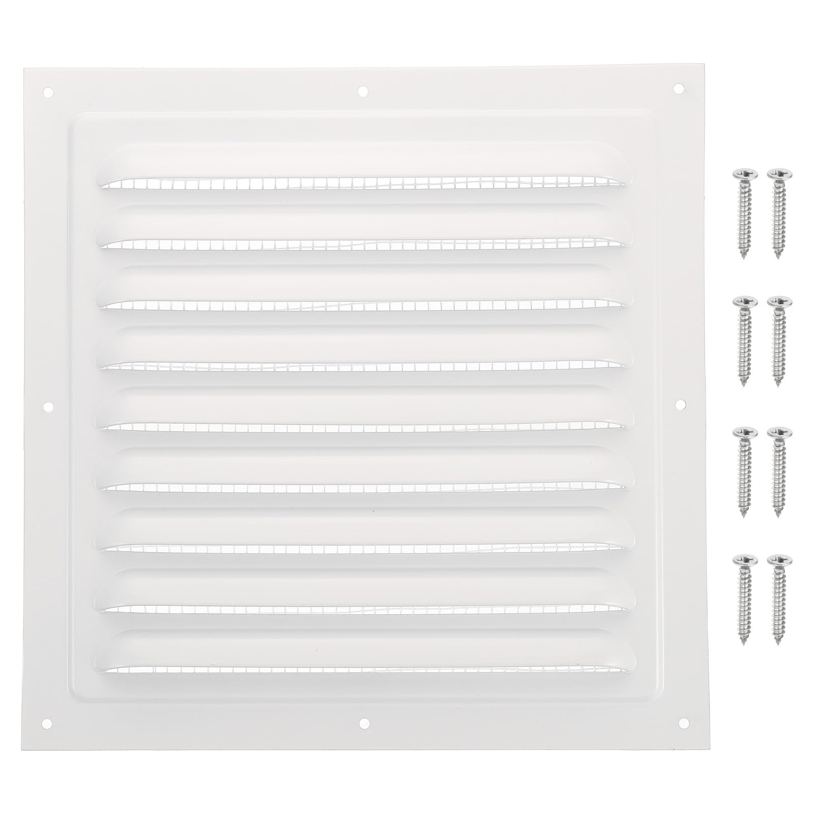 PATIKIL 8"x8" Aluminum Gable Vent, Exterior Wall Outlet Vent Cover HVAC Air Grille Louvered Screen Mesh for Kitchen Bathroom Ventilation