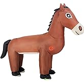 Eshwb Couple Inflatable Horse Costume for Adult Halloween Blow Up Costumes 2 People Horse Costumes