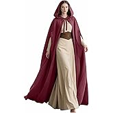 L'VOW Arm Holes Renaissance Cloak with Hood Medieval Women Hooded Cape for Halloween Cosplay