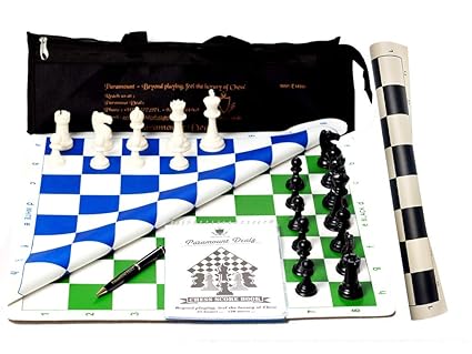 Paramount Dealz 17 Professional Vinyl Chess Set Combo(Fide Standards)- with 2 Extra Queens,Chess Bag, Scorebook & Pen