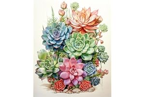 AXQUILON Diamond Painting Kits for Adults Succulent Plant DIY 5D Diamond Art Kits for Beginners Full Drill Diamond Craft Kits for Home Wall Art Bedroom Decor Gifts 12x16 inch