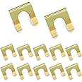 gunroil 12 PCS Car Gear Shift Cable Handbrake Cable U-clip, 1.06" x 1.1" Metal One-piece Molded Oil Pipe Clip, Multi-purpose Replacement Non-destructive Installation Parts, for Cars (Gold)