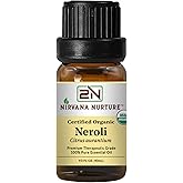 Nirvana Nurture Neroli Essential Oil USDA Certified Organic, 100% Pure Natural Premium Grade, Undiluted- Aromatherapy Diffuser for Calm and Relaxation, Skin Care, Hair Care