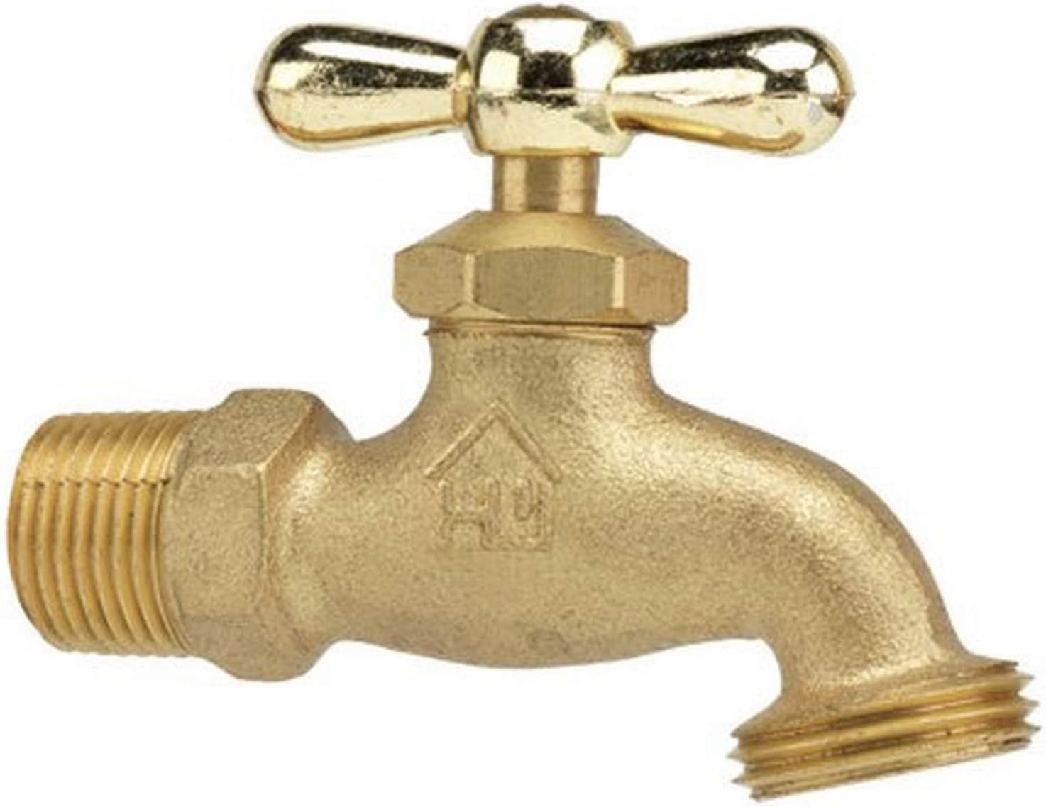 Homewerks VHB-STD-F4B Hose Bibb, Male Thread and Solder, Brass, 3/4-Inch