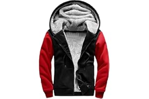Men's Heavyweight Fleece-Lined Hoodie, Thickened Warm with Kangaroo Pocket for Outdoor & Casual Wear