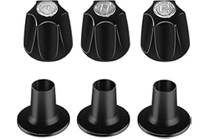 HUTUDAN 3-Piece Matte Black Shower Knob Replacement Kit - Compatible with Price Pfister Verve Tub Shower Handle, Includes Hot/Cold/Diverter Tub Faucet Handle (Fits 12-Tooth 9.5mm Valve Stem