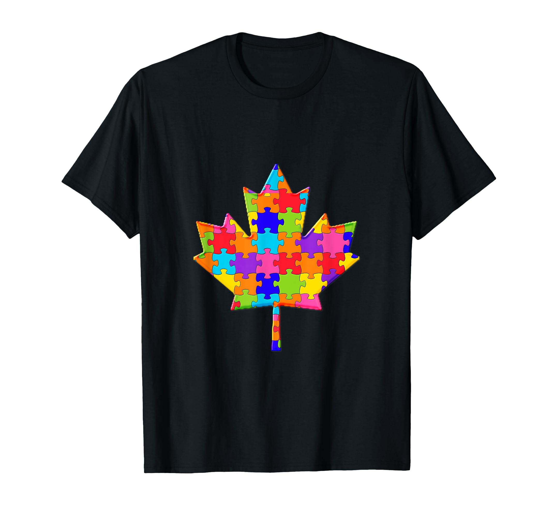 Maple Leaf Canada Flag, Autumn leaves Jigsaw Autism Puzzle T-Shirt