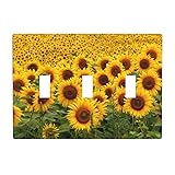 Pznen Triple Toggle Wall Plate, Sunflower