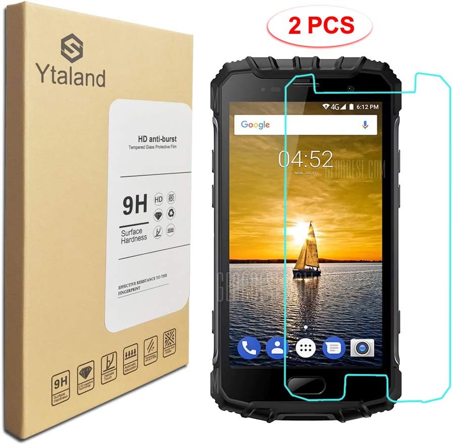 Ytaland Tempered Glass Screen Protector, [0.3mm, 2.5D] [Bubble-Free] [9H Hardness] [HD Clear] Screen Protector For Ulefone Armor 2 / 2S,[2 Pack]