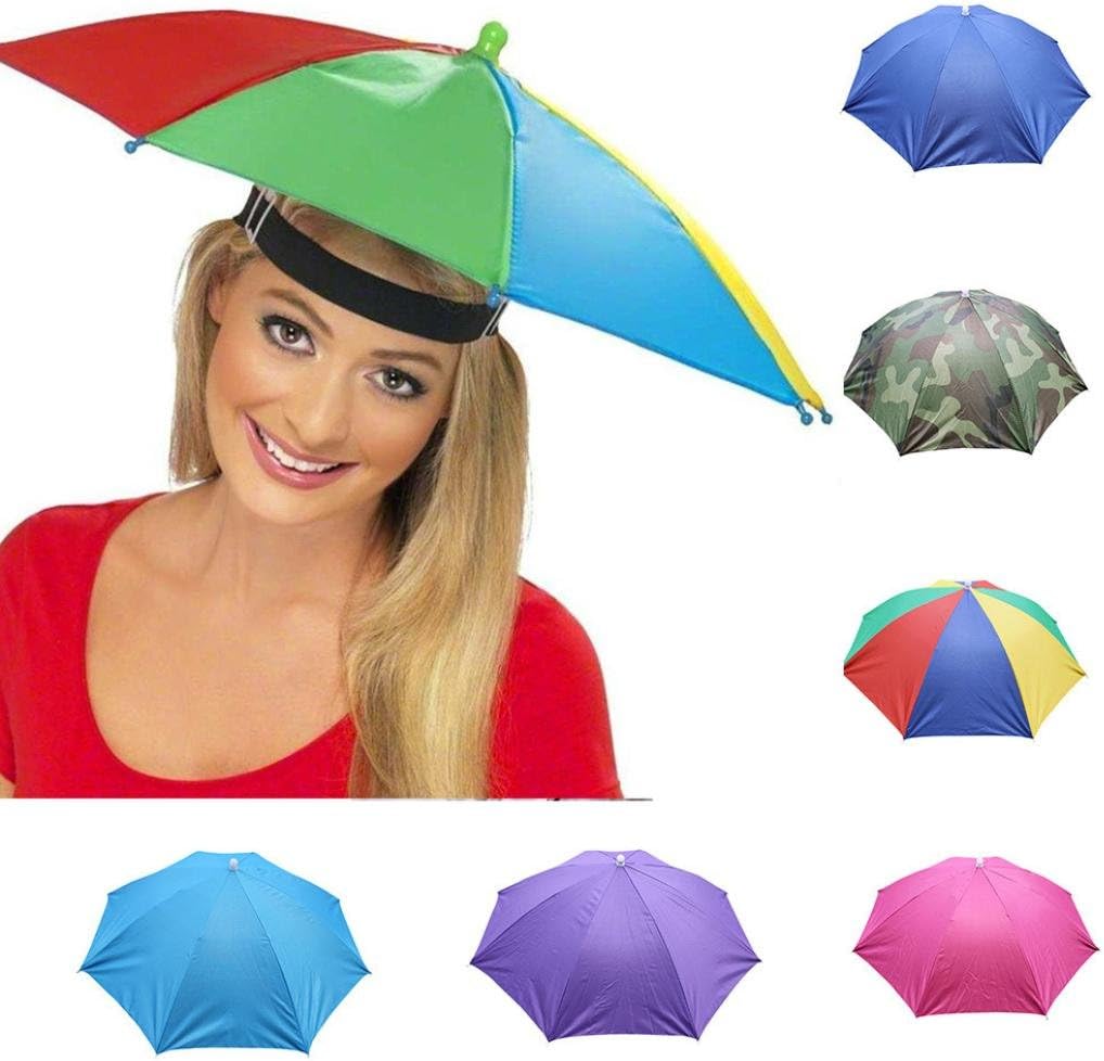 Outdoor Umbrella Hat,Novelty Foldable Sun Day Rainy Day Hands Free Hat Cap