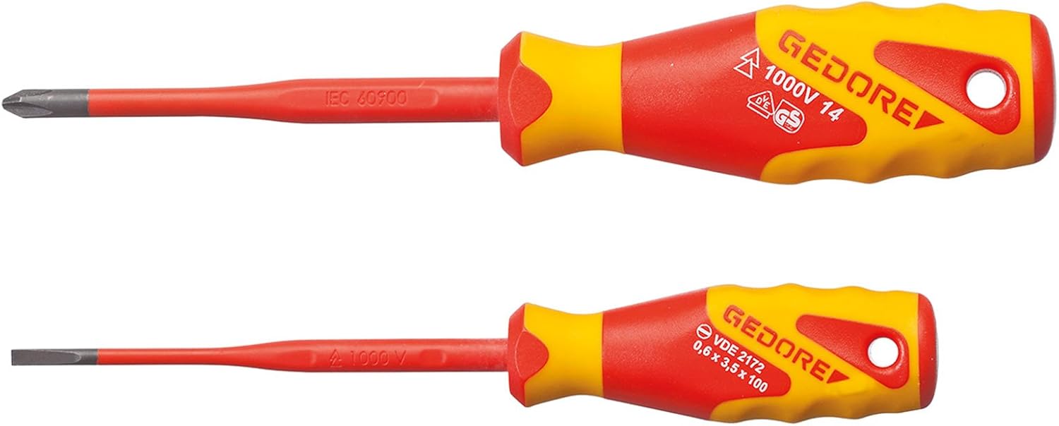 Gedore VDE 2162 - 2172 PH-02 Screwdriver Set VDE Slim Drive 2 Pzas, Red