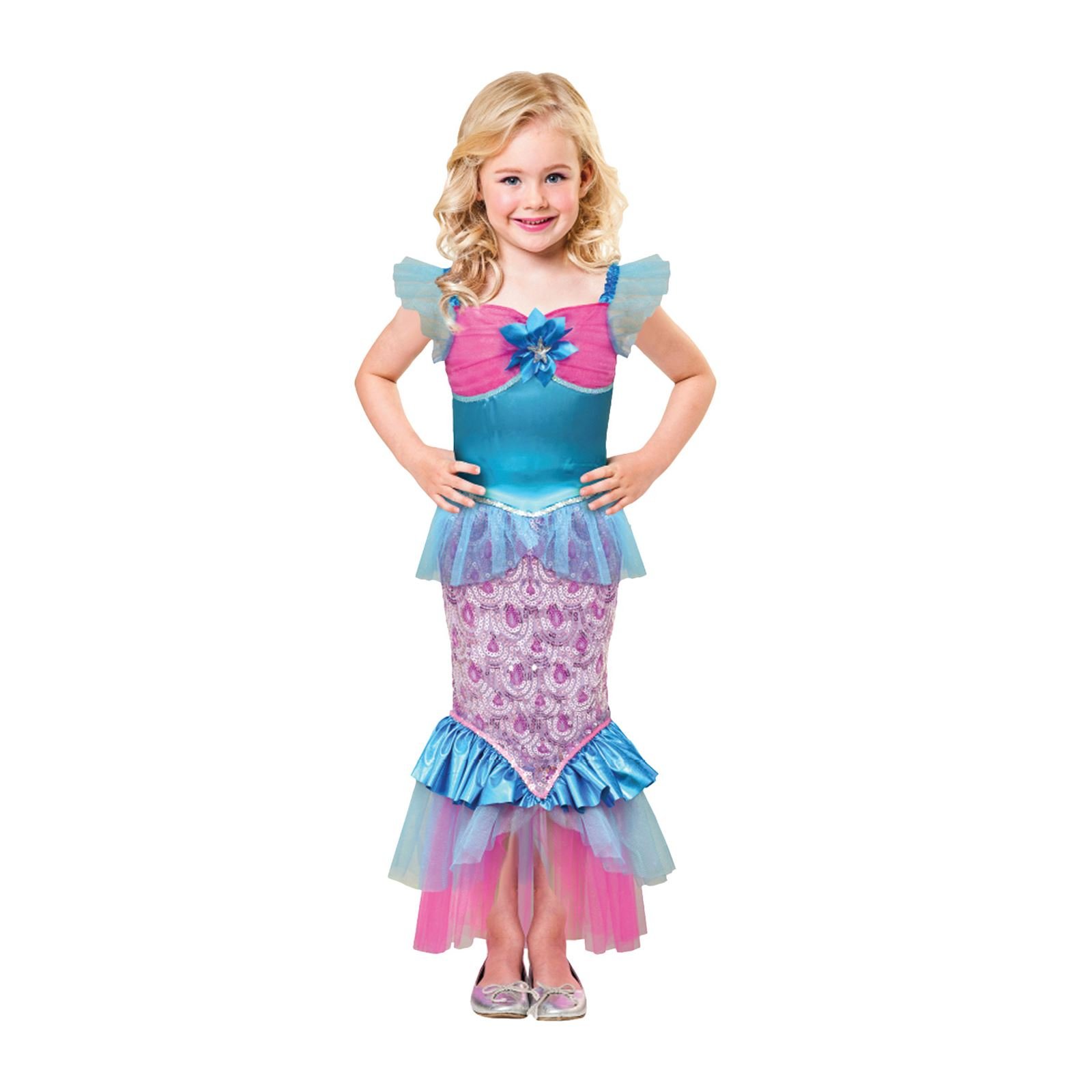amscan (PKT) (9903205) Child Girls Sparkle Of The Sea Costume Dress (7-8yr)
