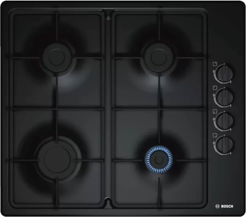 Bosch PBP6B6B60 Gas Hob 60 cm Black Serie 2 Built In Biomethane Ready