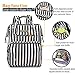 SoHo Collections, Wide opening diaper bag backpack 6 pcs set (black & white stripe)