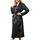 THXSILK Silk Robes for Women, Long Kimono Robes Bridesmaid Brides Wedding Party, Pure Silk Bath Robe