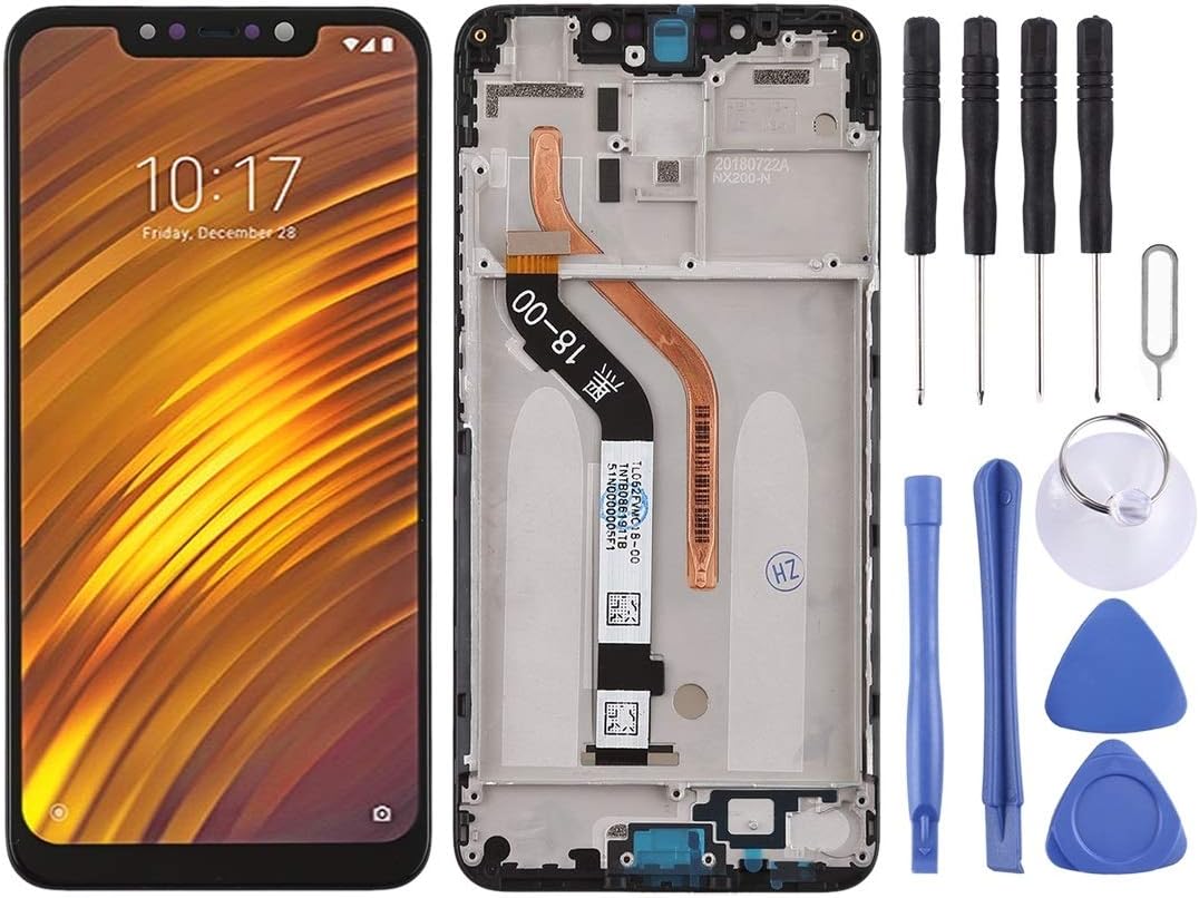 New LCD Screen and Digitizer Full Assembly with Frame for Xiaomi Pocophone F1 (Black) Talentwang (Color : Black)