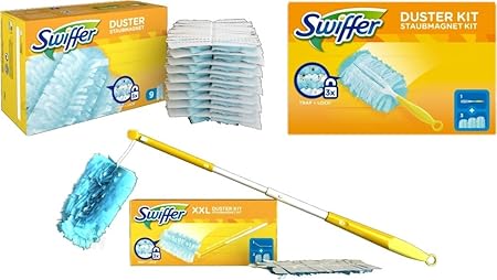 Set Swiffer Staubmagnet XXL Teleskopgriff + 1 Handgriff + 14 Tücher
