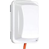 TayMac MM410W Weatherproof Single Outlet Cover Outdoor Receptacle Protector, 2-3/4 Inches Deep, White