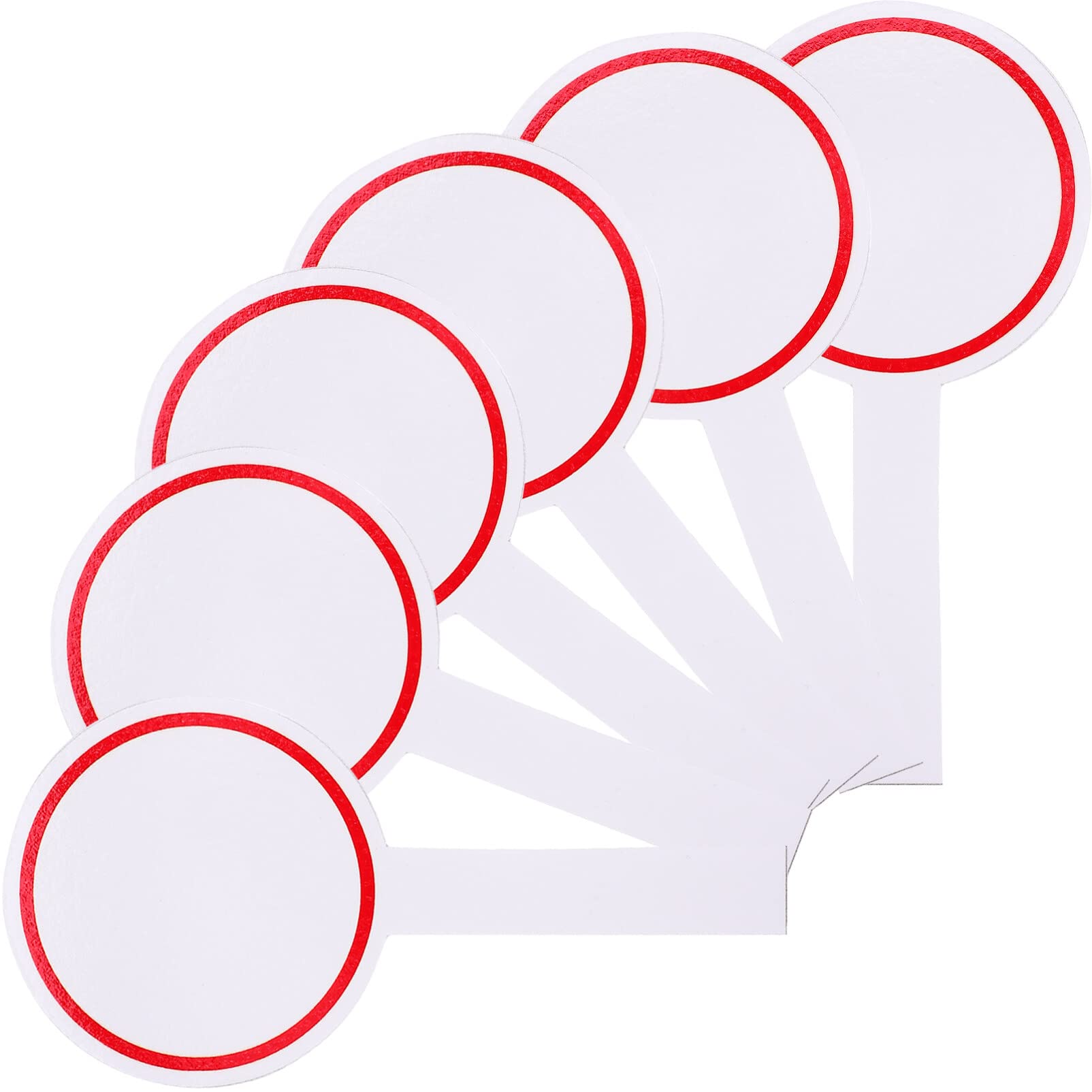 MAGICLULU Paddle Board for Kids 6PCS Dry Erase Answer Paddle Small White Board Dry Erase Signs Handheld Double Sided Paddles for Office Voting Score Supplies(Round, Red) Judges Score Paddles