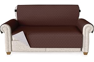 BESCOST Loveseat Slipcovers, Water Resistant Loveseat Sofa Cover, Anti-Slip Chair Cover, Furniture Protector with Elastic Straps and Non Slip Foams, Couch Sofa Covers for Kids, Pets