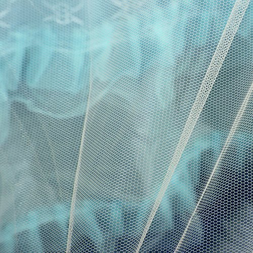 JQWUPUP Luxury Mosquito Net Bed Canopy - 4 Corner Poster Princess Lace Netting Bedding For Girls, Toddlers & Adults - Bedroom Decor Block Insects (Twin Size, Light Blue)