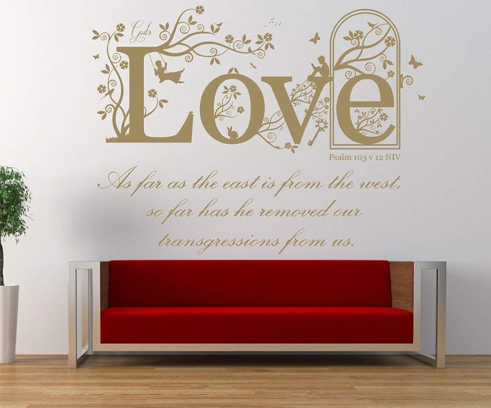 Psalm 103 v 12 NIV Bible Verse Quote, Vinyl