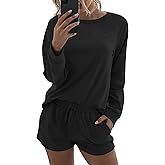 Ekouaer Womens Pajama Sets 2 Piece Lounge Set Casual Long Sleeve Loungewear Matching Sleepwear