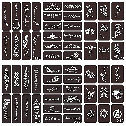 Buy VEAMOR Face Paint Stencils,Body Glitter Tattoo Stencil Kit 6 Sheets