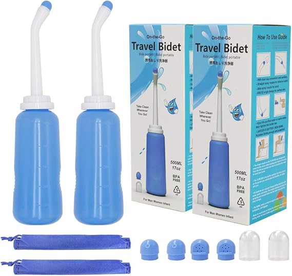 GNEGNIS Portable Travel Bidet, 500ml Handheld Personal Bidet, Bidets Sprayer for