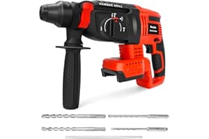 Cordless Rotary Hammer Drill for Milwaukee 18V Battery,Brushless SDS Joules Rotary Hammer Drill,4 Modes with 360°Auxiliary Ha