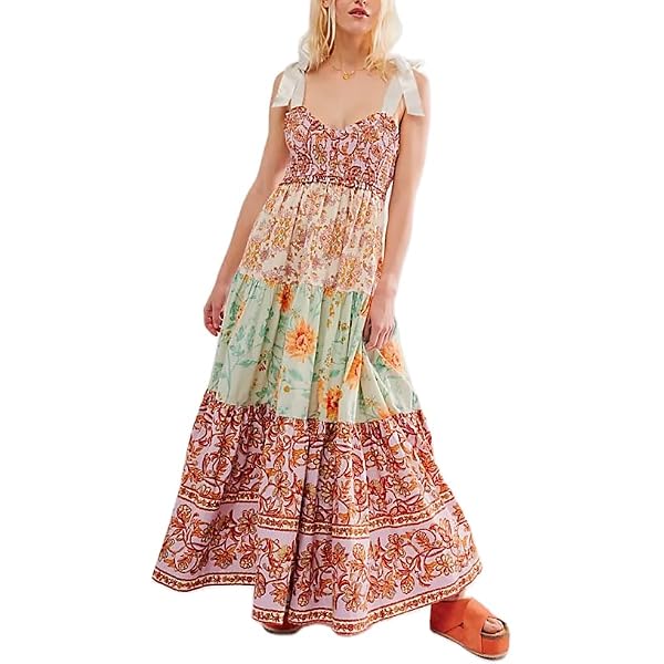 Free People Bali Wild Daisy Slip Dress for Women  Floral Print  Tiered  Design  Mini Length  Billowy Fit Renaissance Red Comb SM (Women's 4-6)  One Size at Amazon Women's Clothing store