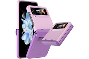 Vizvera for Samsung Galaxy Z Flip 4 Case with Hinge Protection, Flip z 4 Full Cover All-Inclusive Shockproof Volume Key Protection Wireless Charging for Galaxy Z Flip 4 5G(2022)-Match Purple