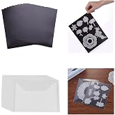 10 Pack Sturdy Clear Plastic Envelope Storage Pockets &amp; 10Pack Rubber Soft Magnet Sheet for Cutting Dies Stencil Crafting Die Cuts Stamps Storage Sets Great for Stamper Crafter Porjects 0.5mm