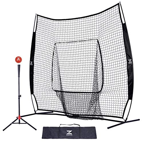 ZELUS 7x7ft Baseball Softball Practice Net Portable Baseball Net with