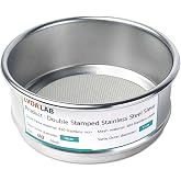 4" (10cm) 304 Stainless Steel Lab Sieve, 40 Mesh (0.45mm) Screen Sifter | 304 SS, 4" Dia, 1.85" H, Stamped Frame, Medium Grade, 40 Mesh(0.45mm) Screen Mesh for Sand, Grain and Soil Analysis