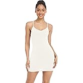 Qaffier Full Slips Dress for Women Adjustable Spaghetti Strap V Neck Under Dress Camisole Mini Slip Dress