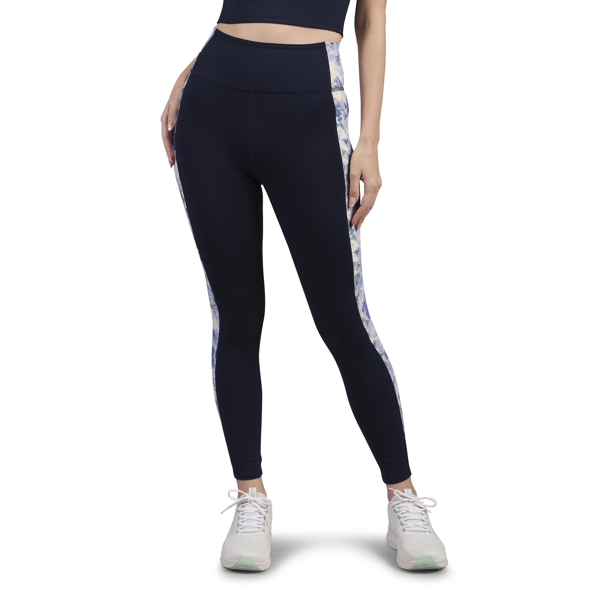 Skechers Women's Go Walk High Waisted Legging, Blue Seascape Floral, X-Small Image Skechers Women's Go Walk High Waisted Legging, Blue Seascape Floral, X-Small Image