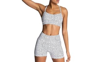 IMEKIS Women's Workout Sets 2 Piece Yoga Outfit High Waisted Biker Shorts Leggings Sports Bra Gym Fitness Clothes Tracksuit