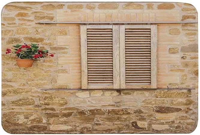 Kinhevao Alfombrilla Antideslizante Toscana, casa de Piedra rústica y