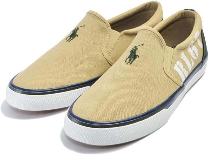 Amazon ポロラルフローレン Polo Ralphloren Mapleton レディース ジュニア スニーカー スリッポン シューズ キャンバス Us5 5 24 7cm Khaki ローファー スリッポン