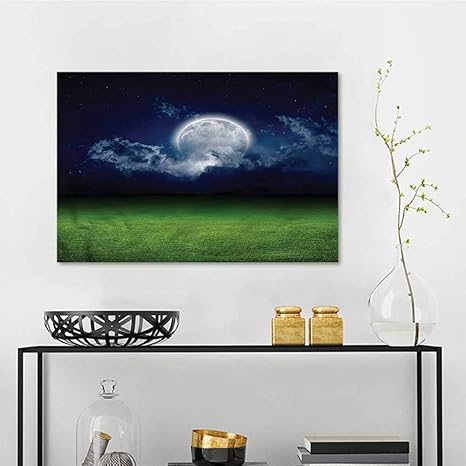 Amazon Co Jp One1love ミスティックモダン装飾絵画 雲 ダーク 夜空 牧草地 オフィス アート装飾 W31 Xl23 ホーム キッチン