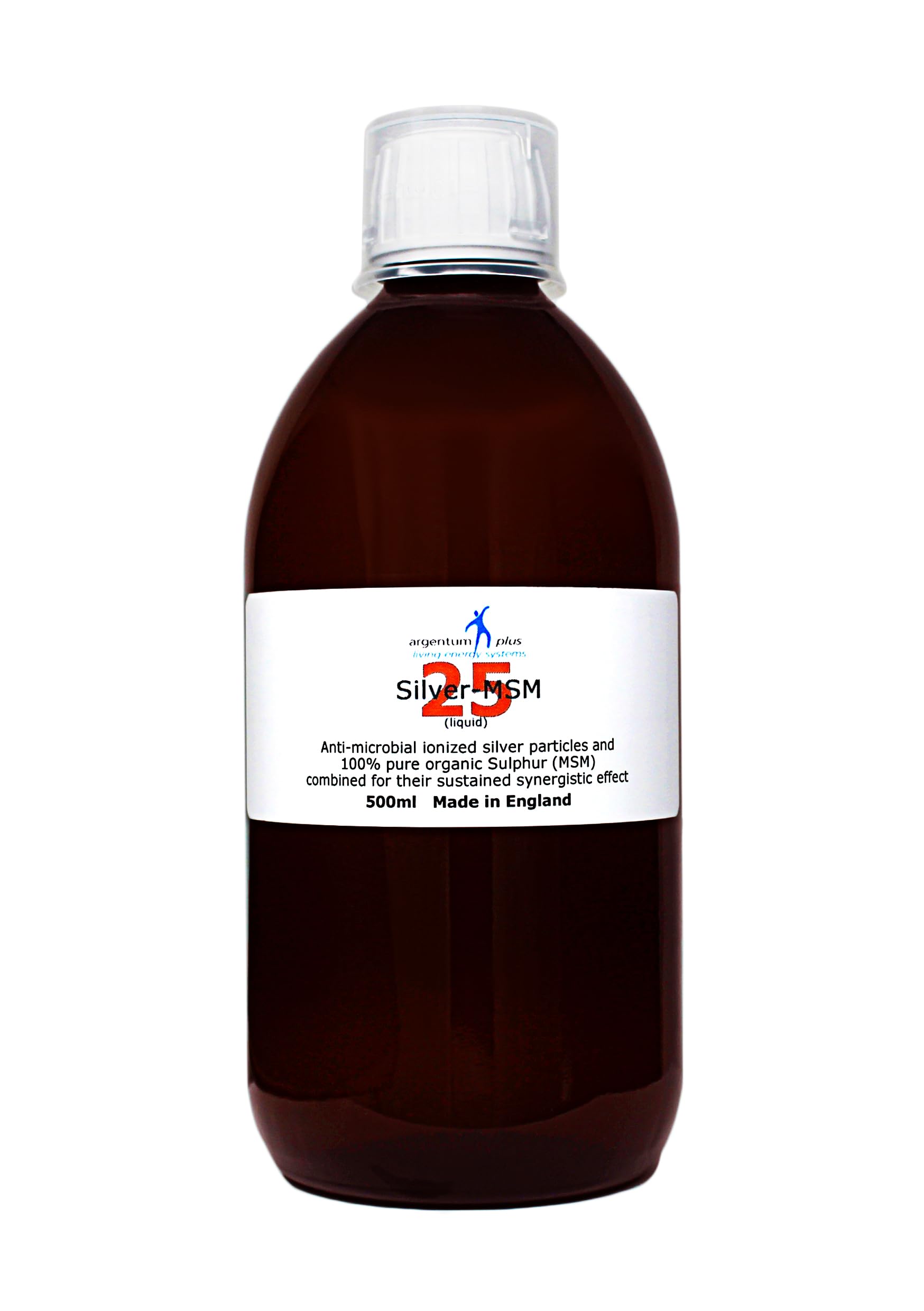Silver-MSM 25 (Liquid) - 500 ml in Amber Glass Bottle