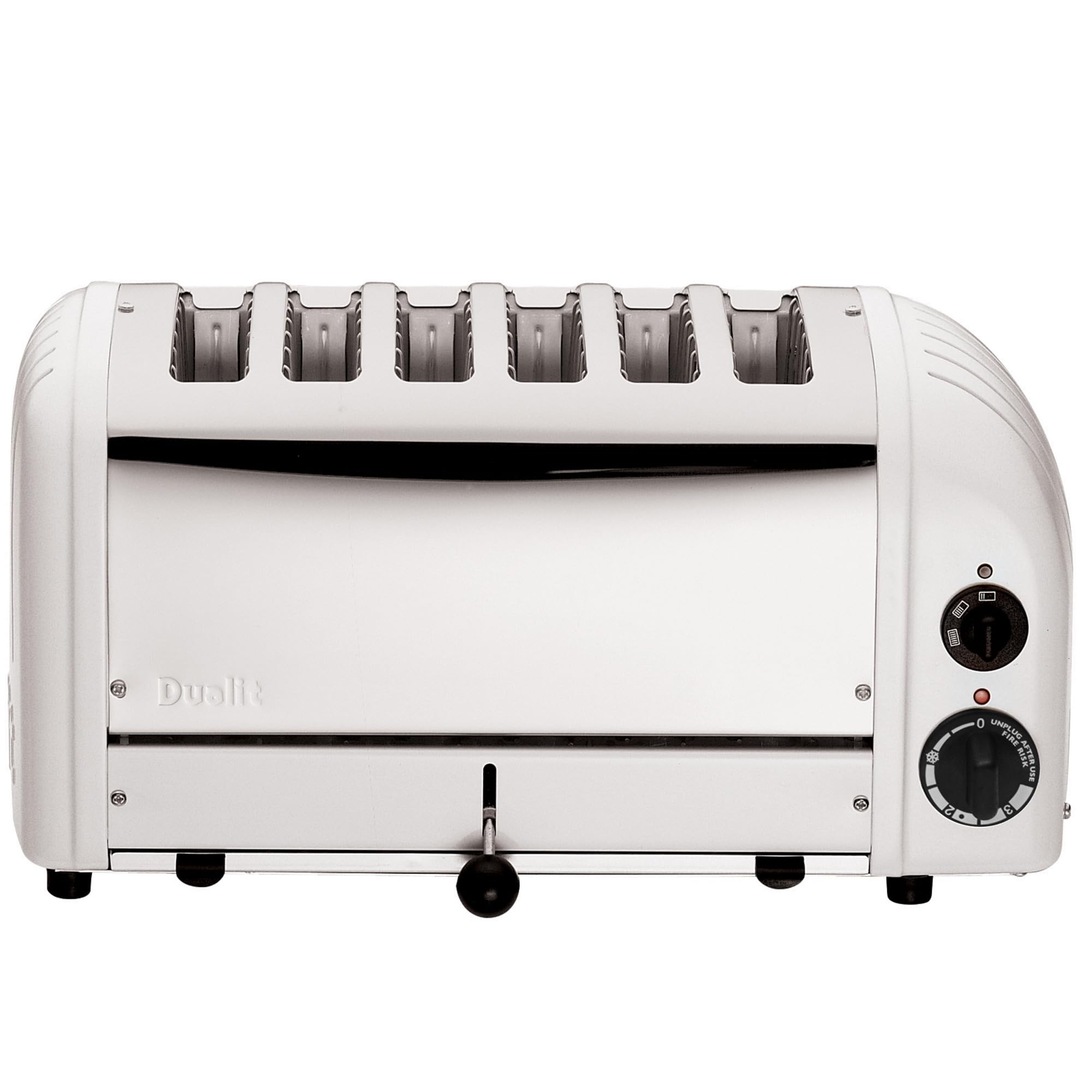 Dualit Classic 6 Slice Toaster - Stainless steel - Hand built in the UK - Replaceable ProHeat® elements - Heat two, four or six slots - Mechanical timer - Replaceable parts - White