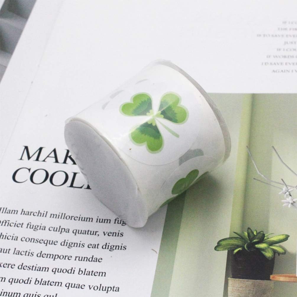 VALICLUD 500pcs St. Patricks Day Stickers Labels Self-Adhesive Shamrock Roll Stickers Thank You Sticker Lucky Clover Ornament Craft for Gifts Presents Wrapping Paper Envelope A - Image 4