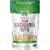 NOW Foods, Raw Macadamia Nuts, Unsalted, Good Source of Fiber, Non-GMO Project Verified, 8-Ounce (Packaging May Vary)