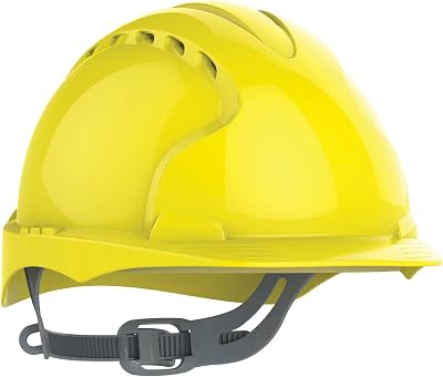 JSP EVO2 Safety Helmet Hard Hat Yellow Vented Slip Ratchet EN397