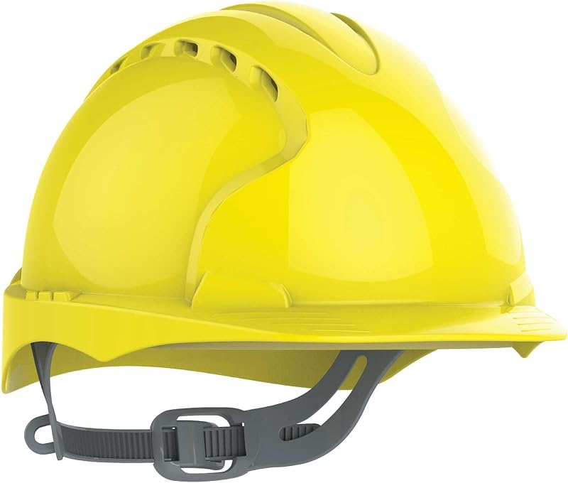 JSP EVO2 Safety Helmet Hard Hat Yellow Vented Slip Ratchet EN397
