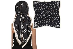 EXTREE Women's 35 inch Fashion Headscarf Silk Satin Scarf for Hair Wrapping at Night Bandana Square Scarf for Sleeping