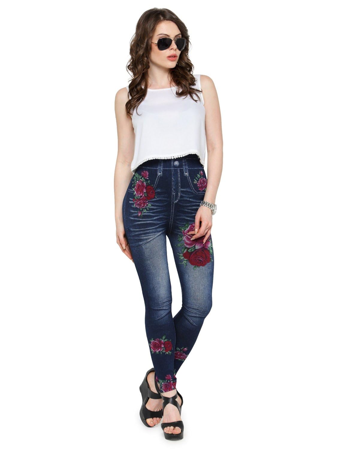 camey women's denim jegging (blue, free size)