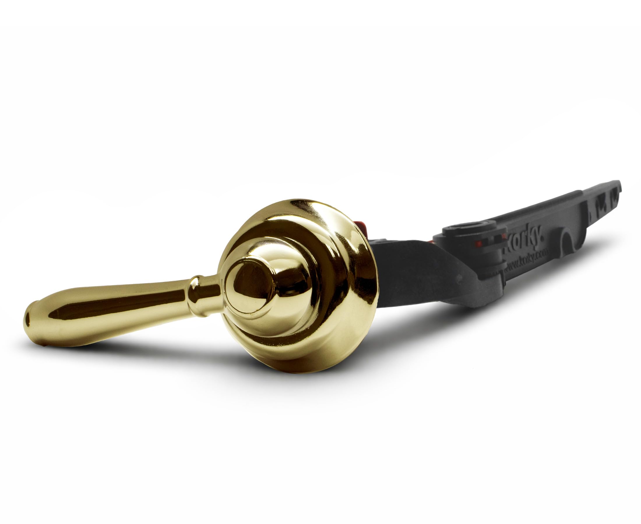 Korky 6021AM StrongARM Metal Tank Lever, Universal to Fit Front Angled Side Left and Right Mount Toilets, Polished Gold, Faucet Style